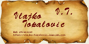 Vlajko Topalović vizit kartica